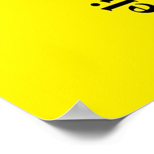 Poster Canary Jaune Couleur Solide Nom élégant (Coin)