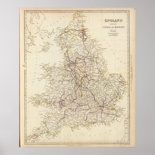 Poster Canaux d'Angleterre, chemins de fer (Devant)