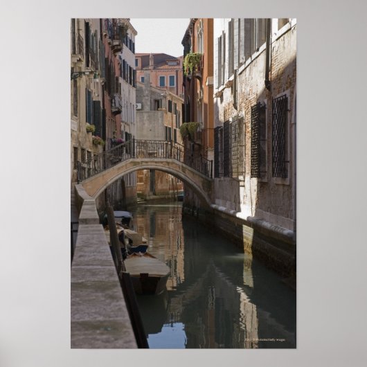 Poster Canaux de Venise et pont de pierre (Devant)