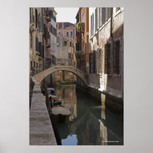 Poster Canaux de Venise et pont en pierre