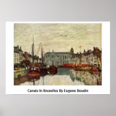Poster Canaux En Bruxelles Par Eugene Boudin (Devant)