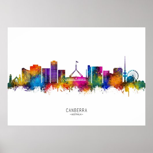 Poster Canberra Australia Skyline (Devant)