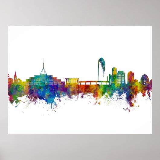 Poster Canberra Australia Skyline (Devant)