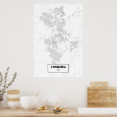 Poster Canberra, Australie (noir sur blanc) (Cuisine)