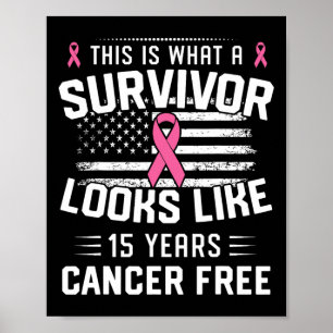 Poster Cancer 15 Ans Survivant D'Être Cancer Du Sein Pour
