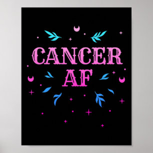 Poster Cancer Af Cancer rose Symbole Zodiaque Horoscope N