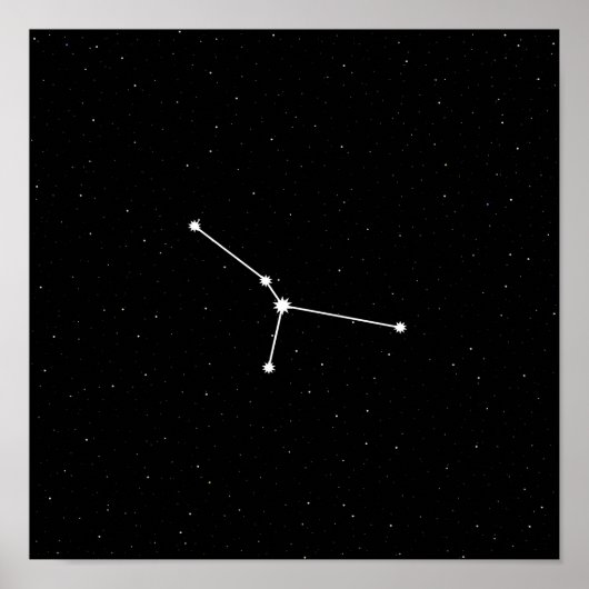 Poster Cancer Constellation Zodiaque moderne Noir et blan (Devant)