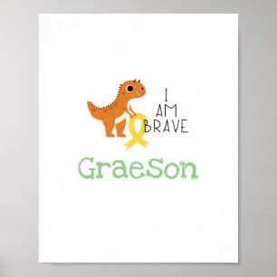Poster cancer de l'enfance. Je suis courageux.Custom Post