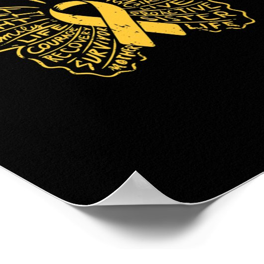 Poster Cancer de l'enfance Ruban Papier à ruban Soutien à (Coin)