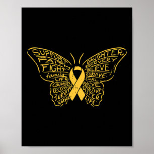 Poster Cancer de l'enfance Ruban Papier à ruban Soutien à