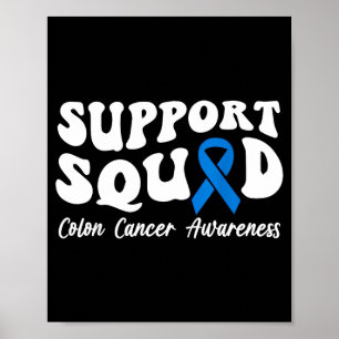Poster Cancer du côlon équipe de soutien ruban bleu côlon