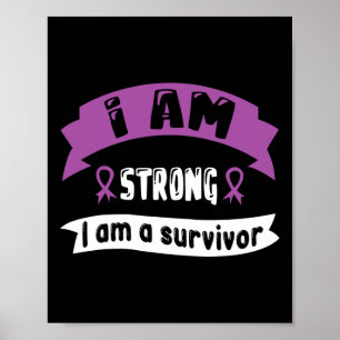 Poster Cancer du pancréas Je Suis Forte Je Suis Survivant