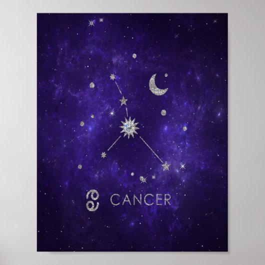 Poster Cancer du pourpre du zodiaque | Horoscope d'astrol (Devant)