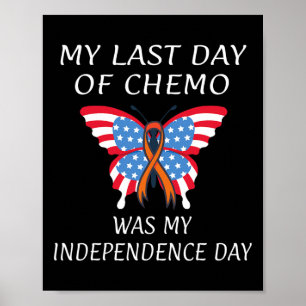 Poster Cancer du sang leucémique Drapeau américain indépe