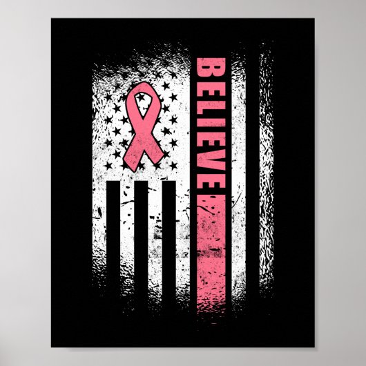 Poster Cancer du sein Croire la sensibilisation au cancer (Devant)