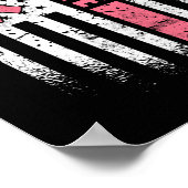 Poster Cancer du sein Croyez le drapeau américain Ruban r (Coin)