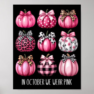 Poster Cancer du sein en octobre Porter nk Citrouille Coq