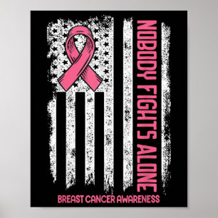 Poster Cancer du sein Personne ne combat seul Cancer du s