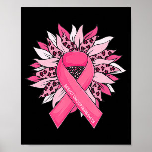Poster Cancer du sein Pink Ribbon Tournesol Cancer du sei