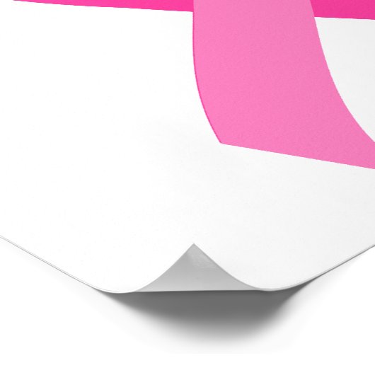 Poster Cancer du sein Ruban rose 3 (Coin)