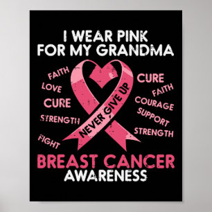 Poster Cancer du sein Ruban rose Grandma Sensibilisation