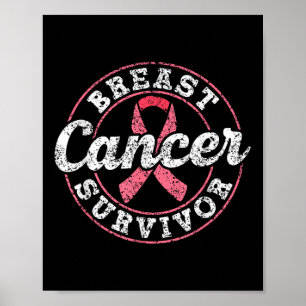Poster Cancer du sein Survivant Pink Awareness Combight B