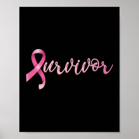 Poster Cancer du sein Survivant Sensibilisation au cancer (Devant)