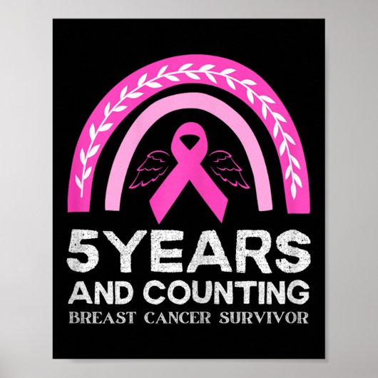 Poster Cancer du sein Survivant Teil 5 ans Cancer Sans Pi (Devant)