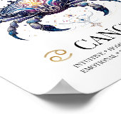 Poster Cancer Elégant Personnalisé Zodiac Aquarelle (Coin)