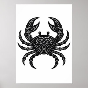 Poster Cancer — Encre Hantée Zodiaque Crabe