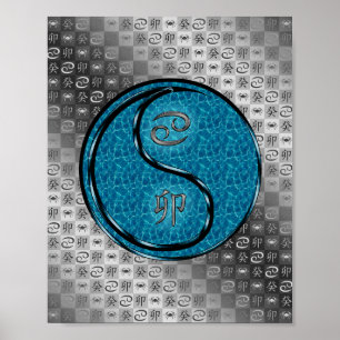 Poster Cancer et lapin d'eau