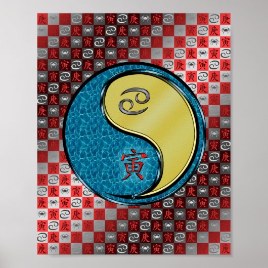 Poster Cancer et tigre métallique (Devant)