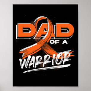 Poster Cancer Guerrier Orange Ribbon Papa Leukemia Lauréa