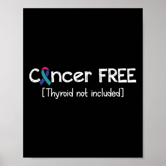 Poster Cancer Sans Thyroïde Cancer Support Ruban (Devant)