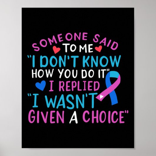 Poster Cancer Sensibilisation Ruban bleu rose Turquoise C (Devant)