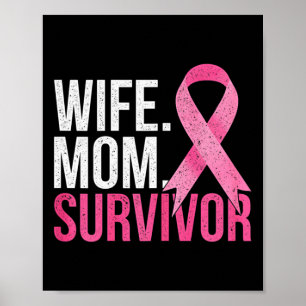 Poster Cancer Survivante Maman Femme Cadeau du sein Cance
