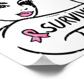 Poster Cancer Survivante Rosie Riveter Sensibilisation ro (Coin)