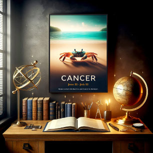 Poster Cancer tropical Zodiac Beach Art