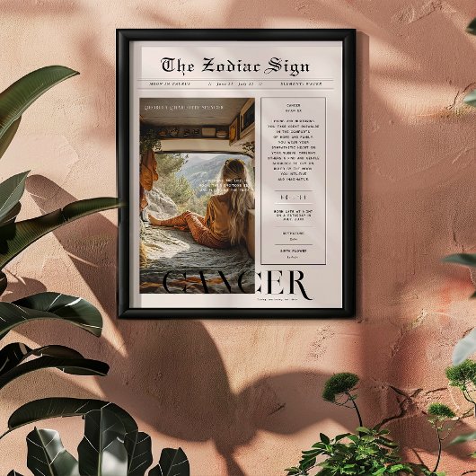 Poster Cancer | Zodiac Astrologie Photo Journal