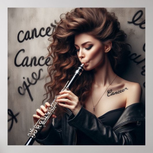 Poster Cancer Zodiac Musicien Clarinet (Devant)