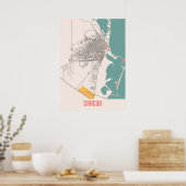 Poster Cancun - Carte de la ville de Mexico Chalk (Cuisine)