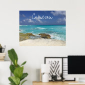 Poster Cancun Mexico Beach Rocky Ocean Waves Carte postal (Bureau à domicile)