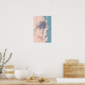 Poster Cancun Mexico Breezy City Map Travel (Cuisine)