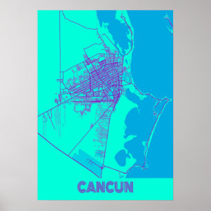 Poster Cancun - Mexico Galaxy City Map