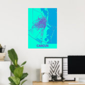Poster Cancun - Mexico Galaxy City Map (Bureau à domicile)