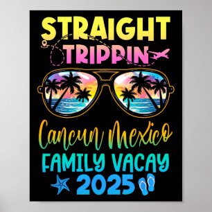 Poster Cancun Mexique Famille Vacay Vacation 2025 Droit