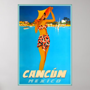 Poster Cancun Mexique Quintana Roo Benito Juarez Voyage