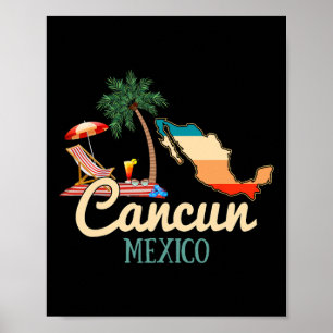 Poster Cancun Mexique Souvenir Chemise Famille Vacat corr