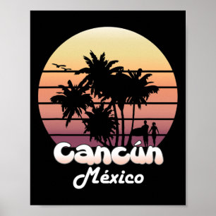 Poster Cancun Mexique Souvenir de vacances tropicales Été
