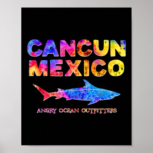 Poster Cancun Mexique T Chemise Requin Aigle de pêche (Devant)